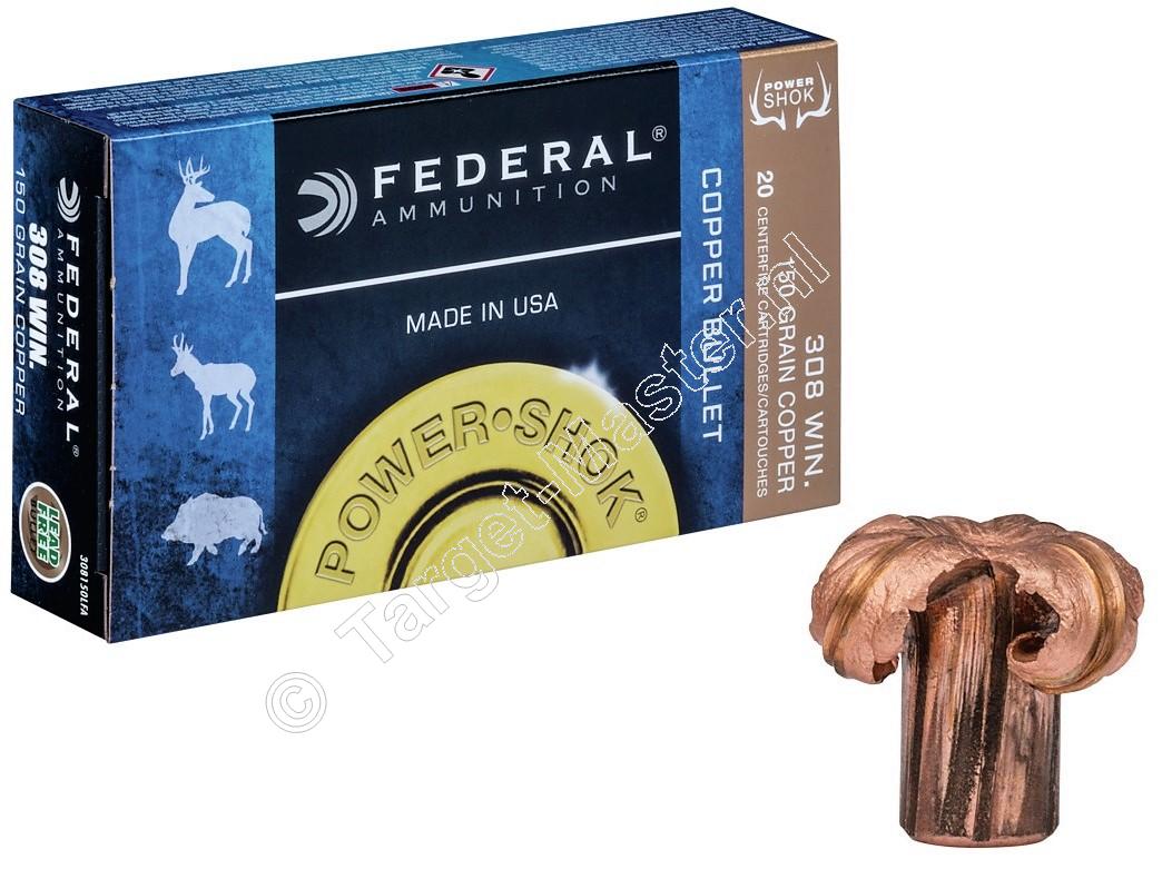 Federal Munitie .308 Winchester 150 grain Copper Hollow Point verpakking 20